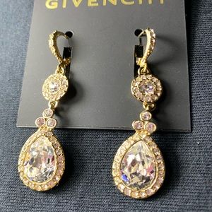 Givenchy Goldtone Crystal Teardrop Earrings